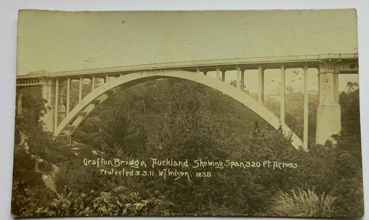 early 1900s New Zealand Wilson photograph postcard Grafton Bridge Auckland